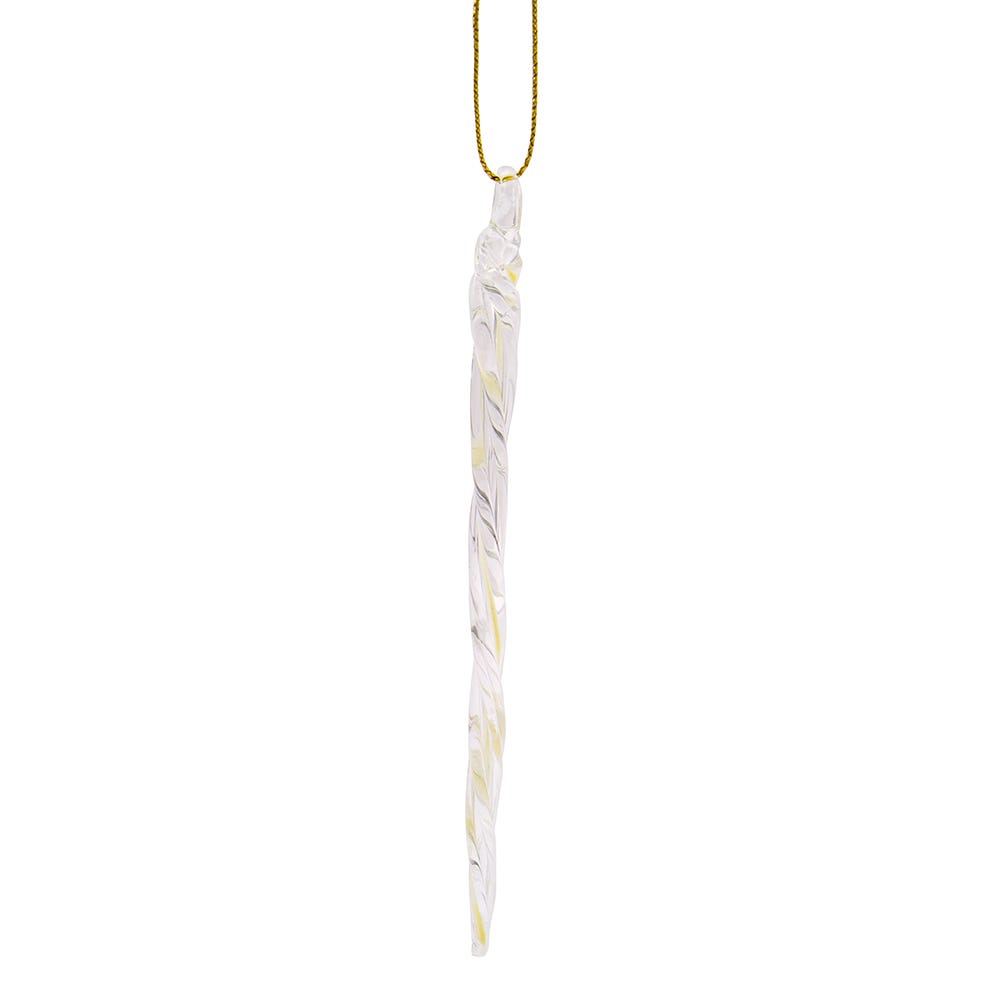 Kurt Adler 5.25-Inch Glass Glow-in-the-Dark Icicle Ornament Set of 24
